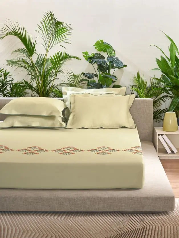 D'decor Bedsheet Super King Size ER65 | EMBROIDED BEDSHEET - grahsajja