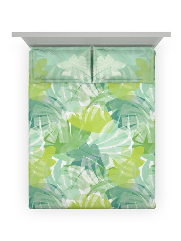 Ddecor Beautiful Living 180TC Maxima Bedsheet 2 Pillow Cover Paradise Leaves - grahsajja