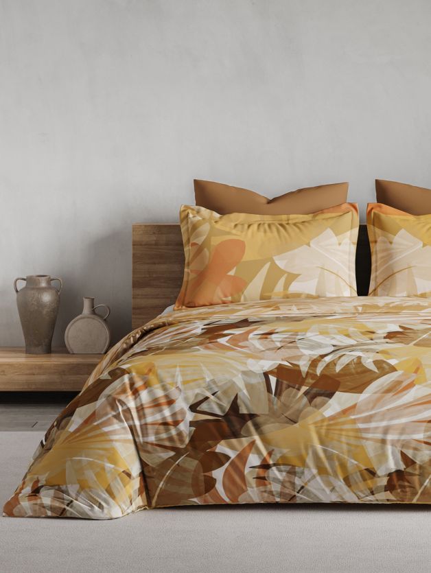 Ddecor Beautiful Living 180TC Maxima Bedsheet 2 Pillow Cover Paradise Leaves - grahsajja