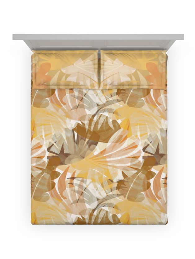 Ddecor Beautiful Living 180TC Maxima Bedsheet 2 Pillow Cover Paradise Leaves - grahsajja