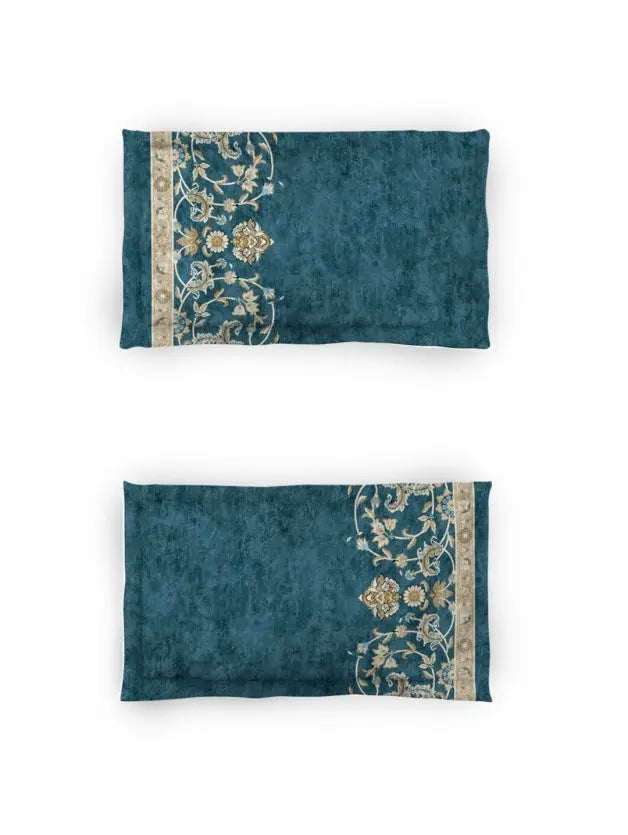 D'decor Live Beautiful Medallion Bed In a Bag Serai Collection MALLARD BLUE - grahsajja
