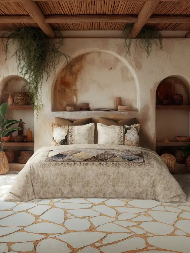 D'decor Live Beautiful Opulence Bed In a Bag Serai Collection TANNIN - grahsajja