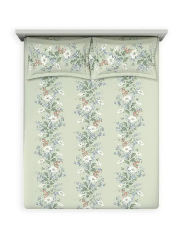 Ddecor Live Beautiful Vega Collection Bedsheet with 2 Pc pillow Covers| Florix Green D'Decor