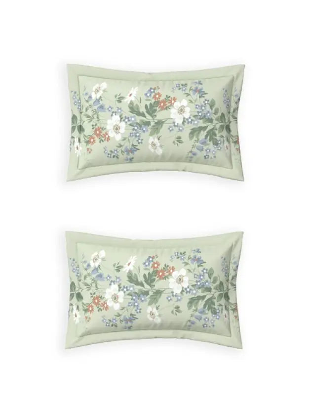 Ddecor Live Beautiful Vega Collection Bedsheet with 2 Pc pillow Covers| Florix Green D'Decor