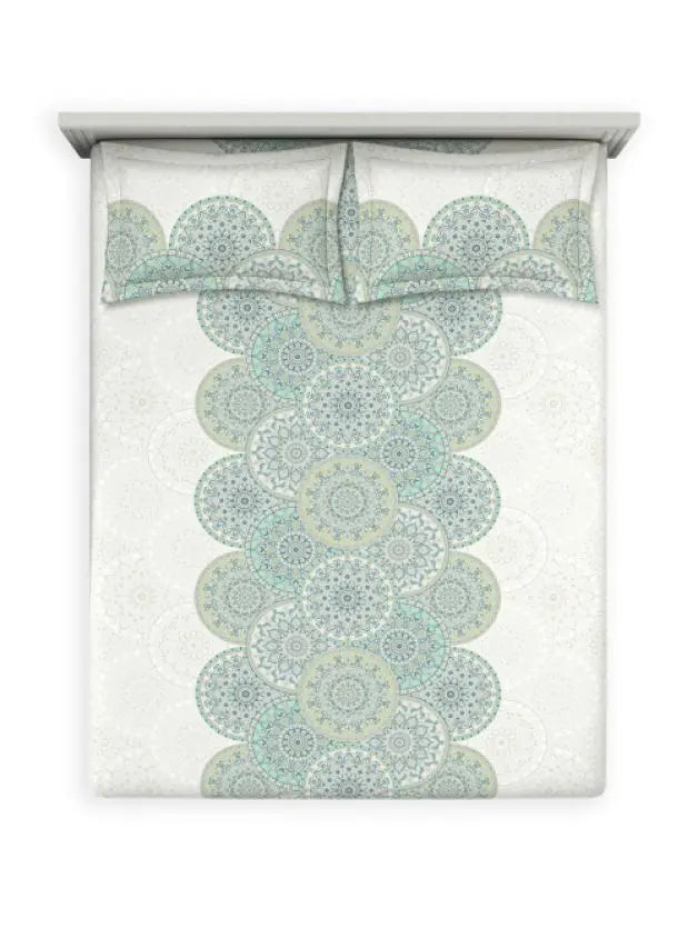 Ddecor Live Beautiful Vega Collection Bedsheet with 2 Pc pillow Covers| Auralia Green D'Decor