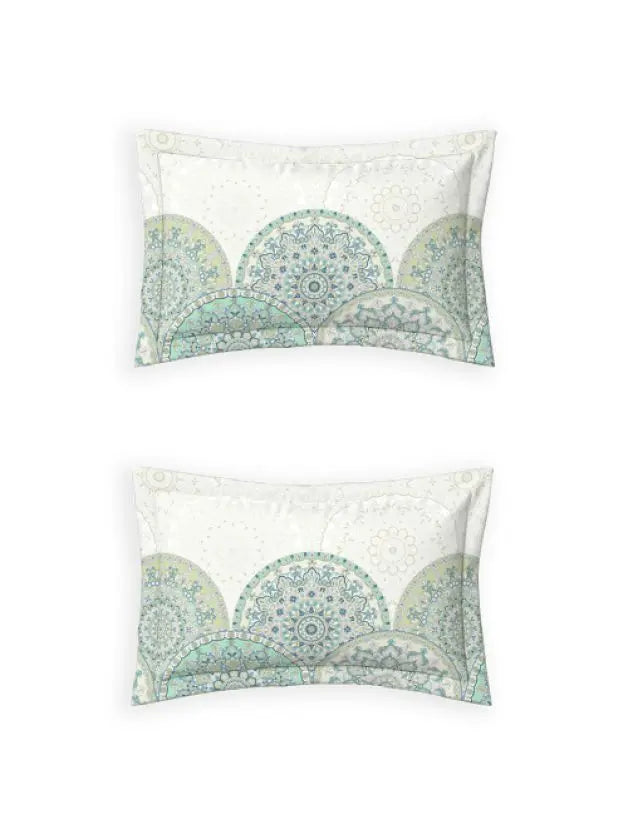 Ddecor Live Beautiful Vega Collection Bedsheet with 2 Pc pillow Covers| Auralia Green D'Decor