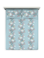 Ddecor Live Beautiful Vega Collection Bedsheet with 2 Pc pillow Covers| Florix blue Glow D'Decor