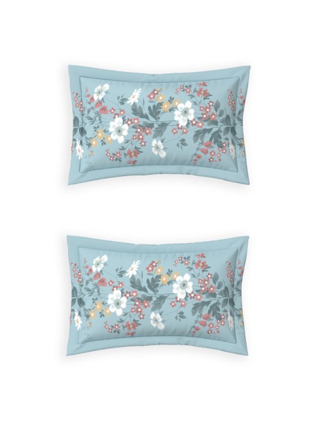 Ddecor Live Beautiful Vega Collection Bedsheet with 2 Pc pillow Covers| Florix blue Glow