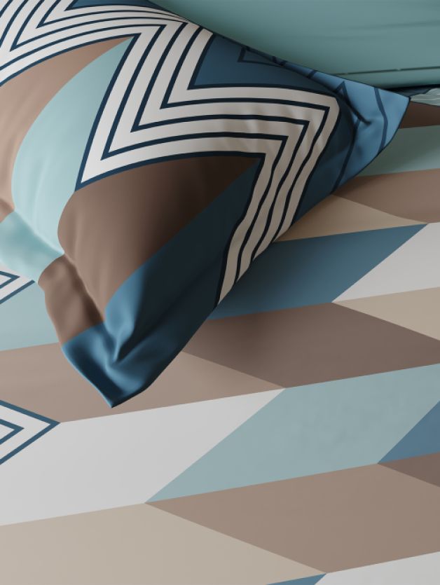 Ddecor Live Beautiful Vega Collection Bedsheet with 2 Pc pillow Covers| Chevronix Bl