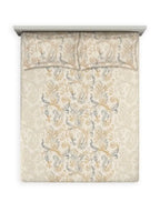 Ddecor Live Beautiful Vega Collection Bedsheet with 2 Pc pillow Covers| Paisley ParkAlmond Buff D'Decor