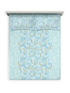 Ddecor Live Beautiful Vega Collection Bedsheet with 2 Pc pillow Covers| Paisley Park Blue Glass D'Decor