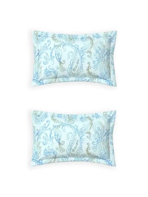 Ddecor Live Beautiful Vega Collection Bedsheet with 2 Pc pillow Covers| Paisley Park Blue Glass D'Decor