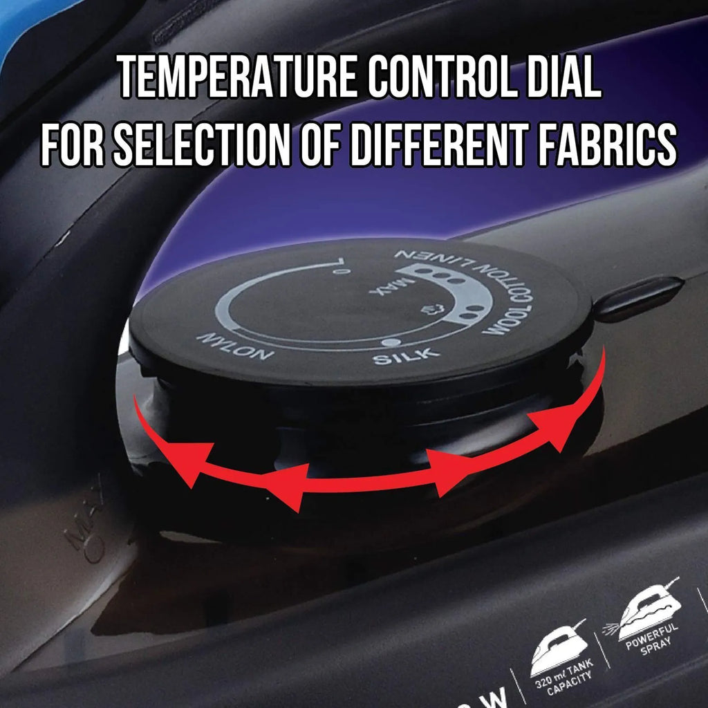 HAVELLS Plush 1600 Watts 320ml Steam Iron (Horizontal & Vertical Steaming, Black)