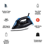 HAVELLS Plush 1600 Watts 320ml Steam Iron (Horizontal & Vertical Steaming, Black)