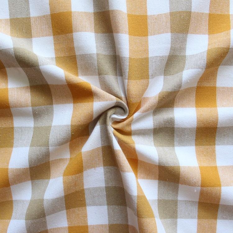 Linen bib apron in Beige Yellow gingham - grahsajja
