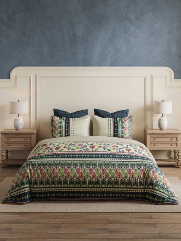 Gulbaani Navy-Peony| Ddecor Jamdani Collection