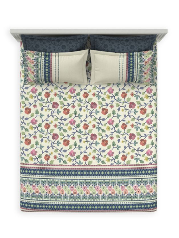 Gulbaani Navy-Peony| Ddecor Jamdani Collection