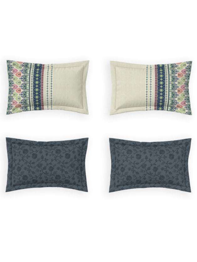 Gulbaani Navy-Peony| Ddecor Jamdani Collection