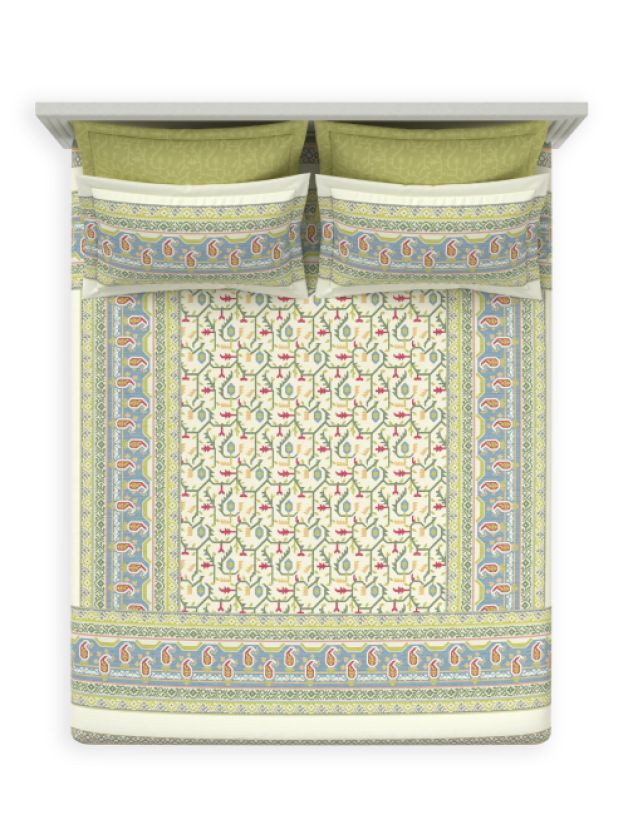 Mridu Jaal Lentil-Sprout | Ddecor Jamdani Collection