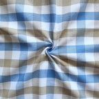 Linen bib apron in Blue Beige gingham - grahsajja