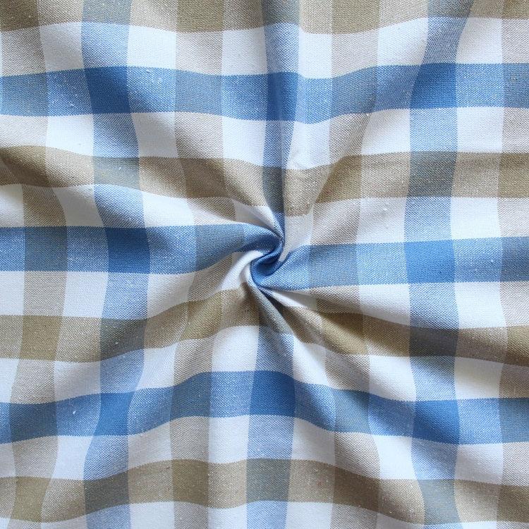 Linen bib apron in Blue Beige gingham - grahsajja