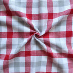 Linen bib apron in Red Grey gingham - grahsajja
