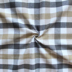 Linen bib apron in Beige Grey gingham - grahsajja