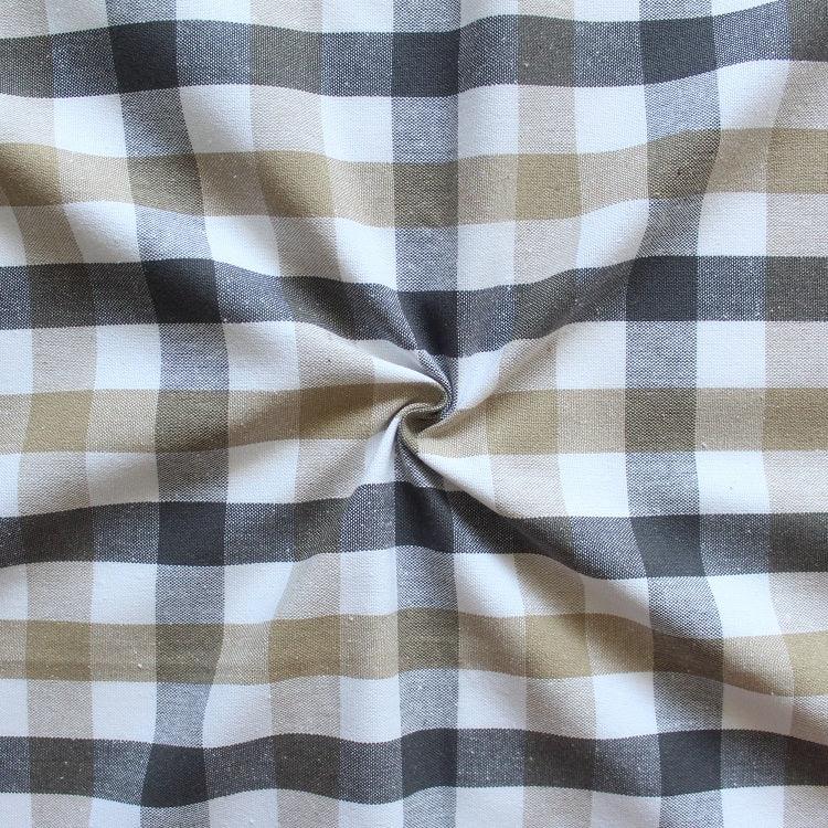 Linen bib apron in Beige Grey gingham - grahsajja