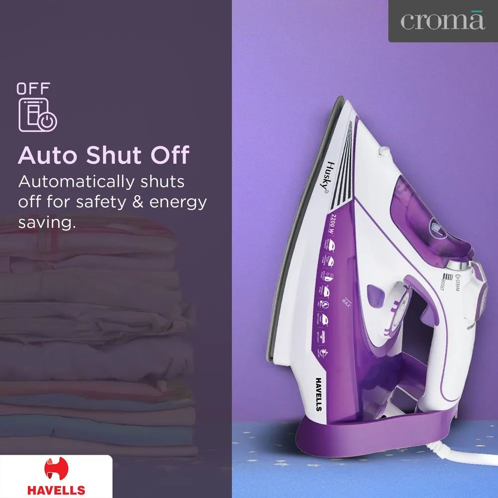 HAVELLS Husky 2200 Watts 320ml Steam Iron (Steam & Spray Burst, Purple)
