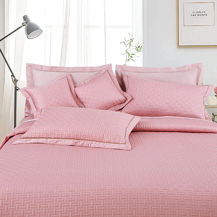 Regal Collection Premium Quilted Bedcover King Size Dark Pink - grahsajja