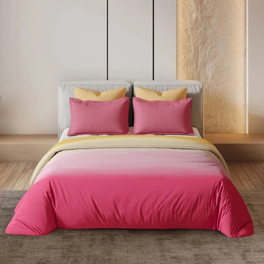 D'decor Bedsheet Super King Size BALAYAGE ROSE RED Esteem Collection - grahsajja