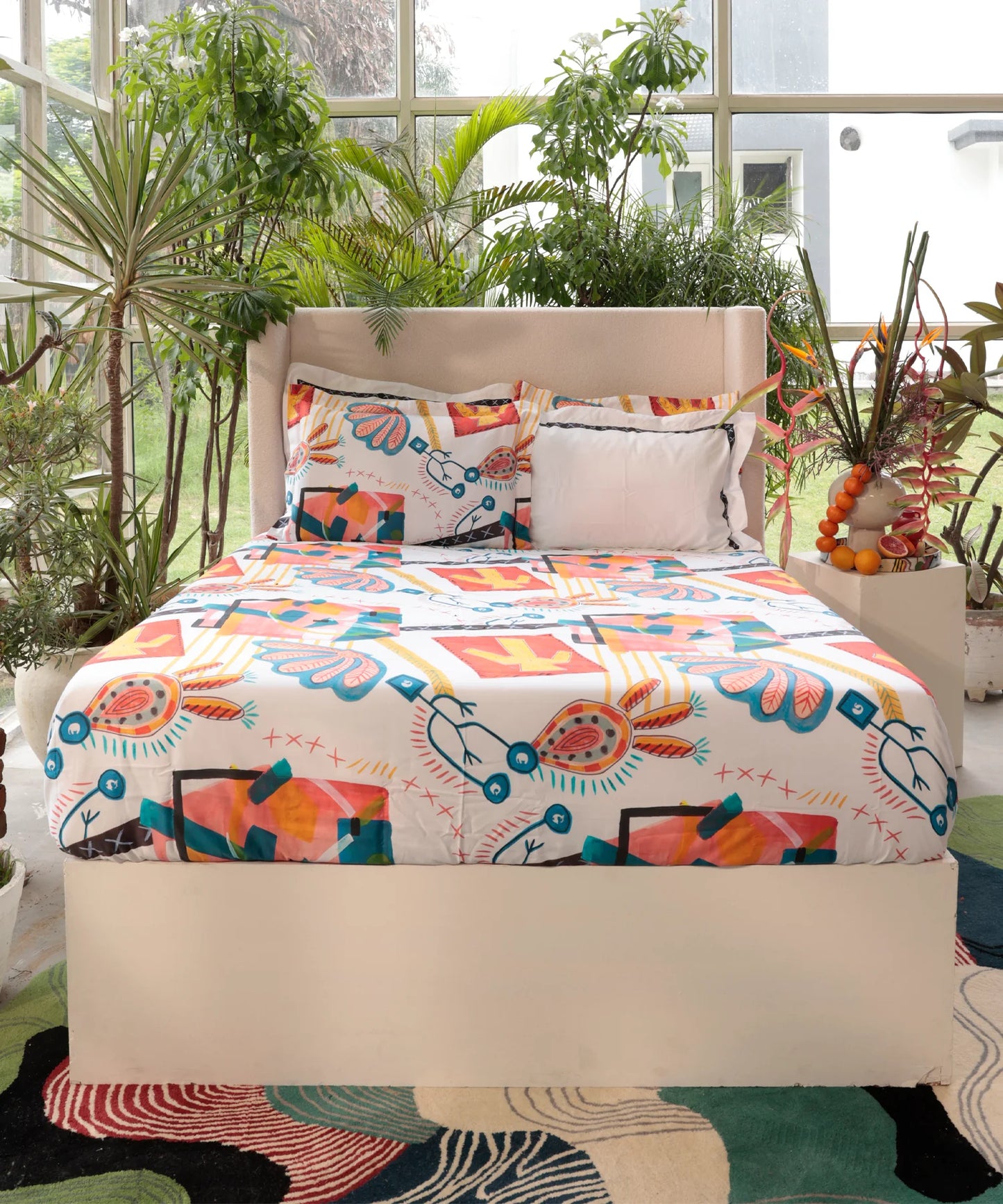 Shivan & Narresh for myTrident King Bedsheet with 4 pillow covers, 400TC, SUROCCO