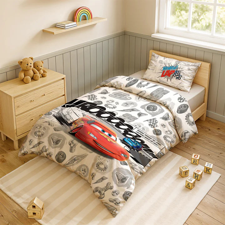 Disney Pixar Cars Digital Printed 300TC Cotton Bedsheet (Lap)