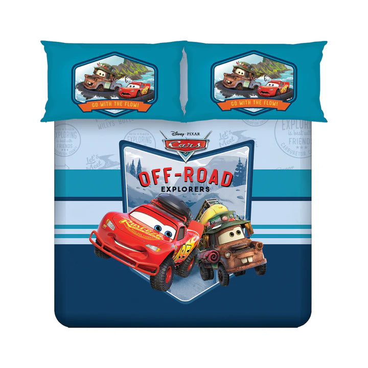 Disney Pixar Cars Digital Printed 300TC Cotton Bedsheet (Off Road)
