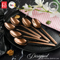 Chef Vicky Ratnani's Signature Collection By FnS Sorrento Rose Gold Stainless Steel Dessert Spoon 6 Pcs Set