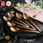 Chef Vicky Ratnani's Signature Collection By FnS Sorrento Rose Gold Stainless Steel Dessert Spoon 6 Pcs Set