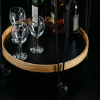 Circular Wooden Serving Cart - grahsajja
