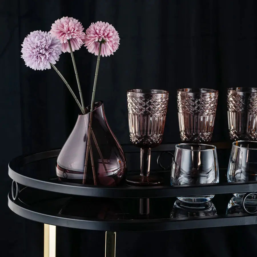 Sleek Black Serving Cart with Gold Trim - grahsajja