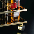 Opulent Glass Trolley with Gold-Bronze Accents - grahsajja