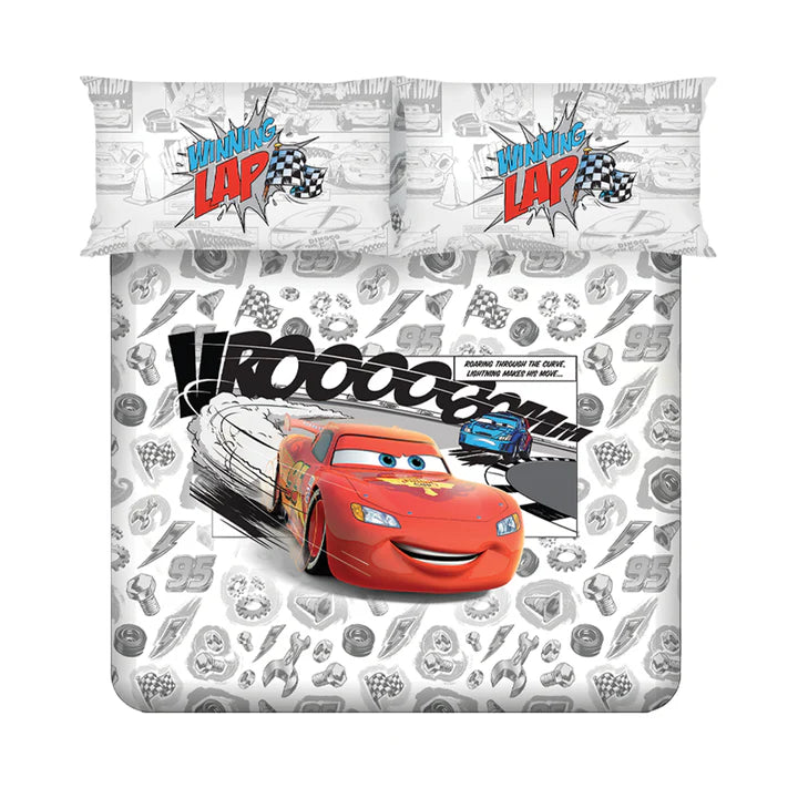 Disney Pixar Cars Digital Printed 300TC Cotton Bedsheet (Lap)