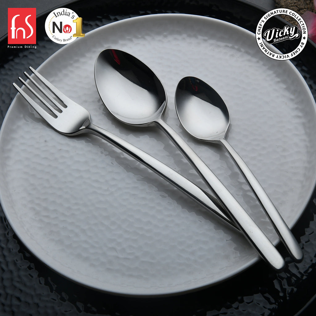 Chef Vicky Ratnani's Signature Collection By FnS Thames Stainless Steel 18 Pcs Cutlery Set