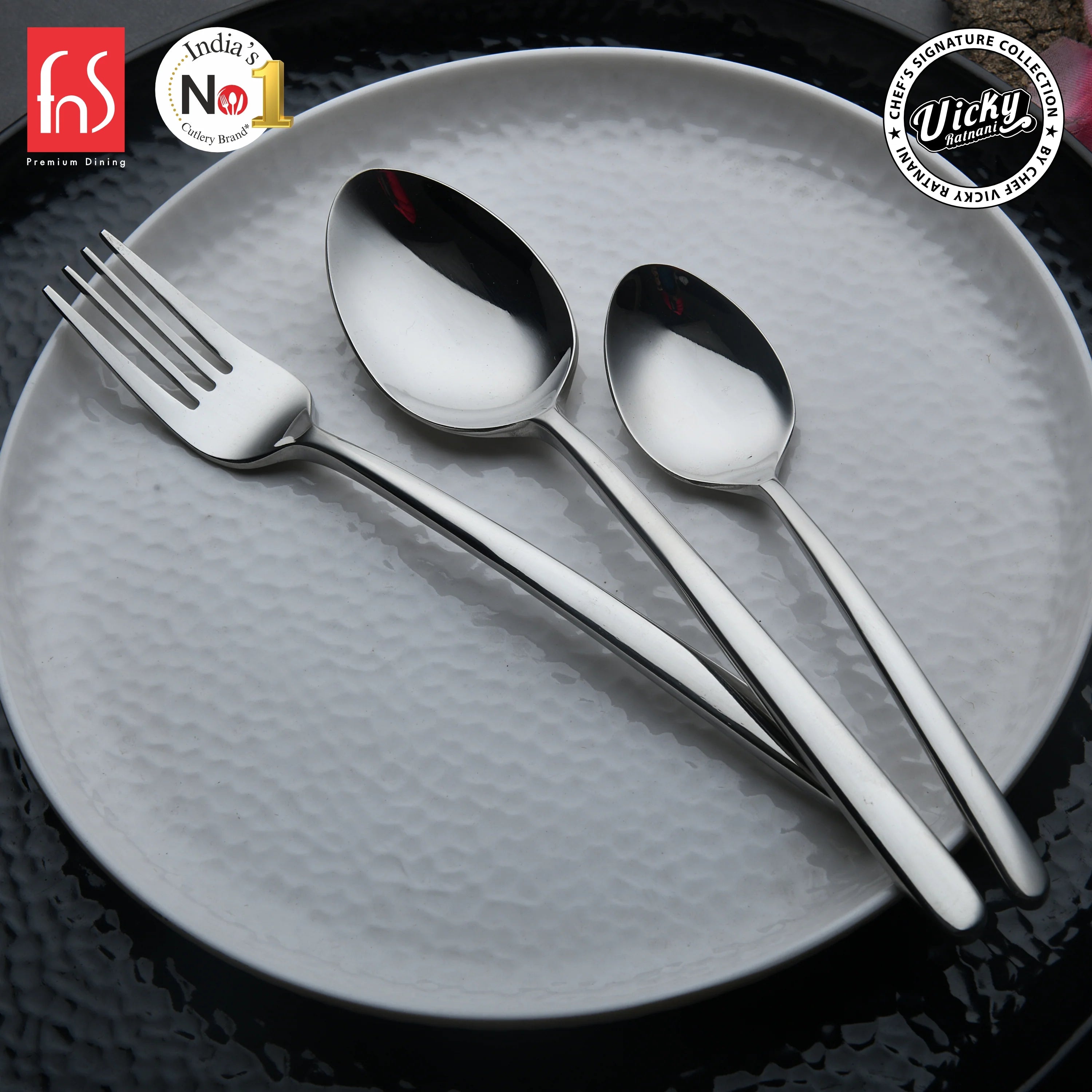 Chef Vicky Ratnani's Signature Collection By FnS Thames Stainless Steel 18 Pcs Cutlery Set