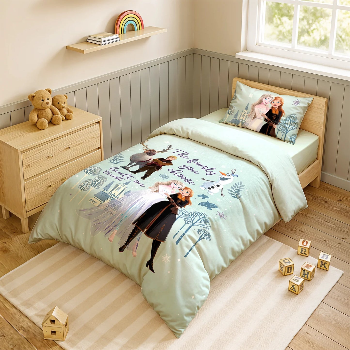 Disney Frozen Sisters Digital Printed 300TC Cotton Bedsheet