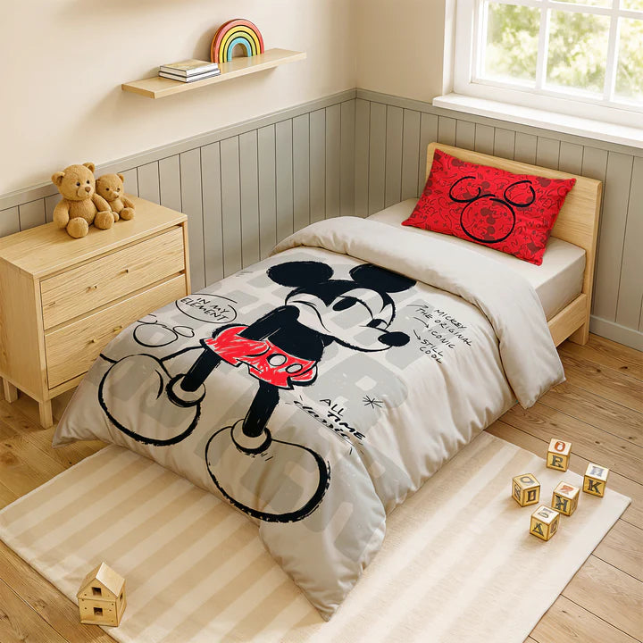 Disney Mickey Mouse Digital Printed 300TC Cotton Bedsheet (Classic)