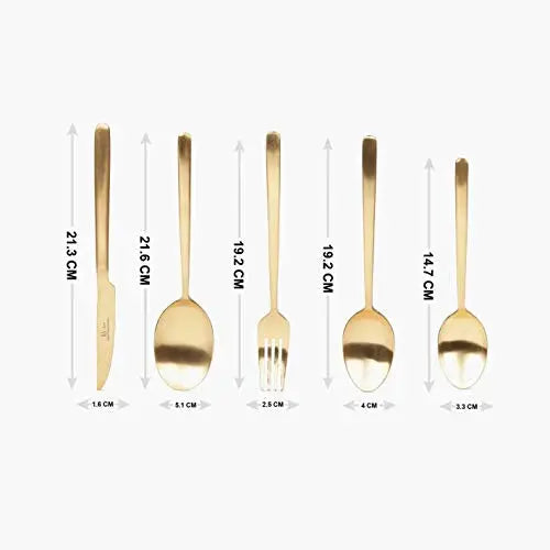 FNS Bianca Gold Plated Premium Cutlery Set FNS