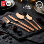 Chef Vicky Ratnani's Signature Collection By FnS Sorrento Rose Gold Stainless Steel 24 Pcs Cutlery Set