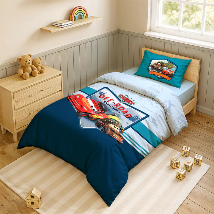 Disney Pixar Cars Digital Printed 300TC Cotton Bedsheet (Off Road)