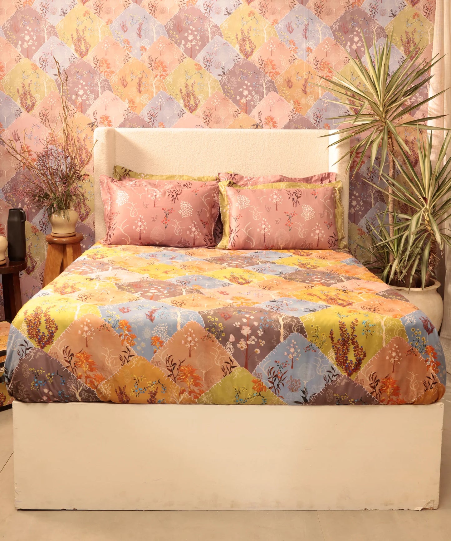 Shivan & Narresh for myTrident King Bedsheet with 4 pillow covers, 400TC, MORNING CALM