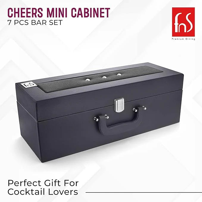 FnS Cheers Mini Bartender Cabinet 7pc Set