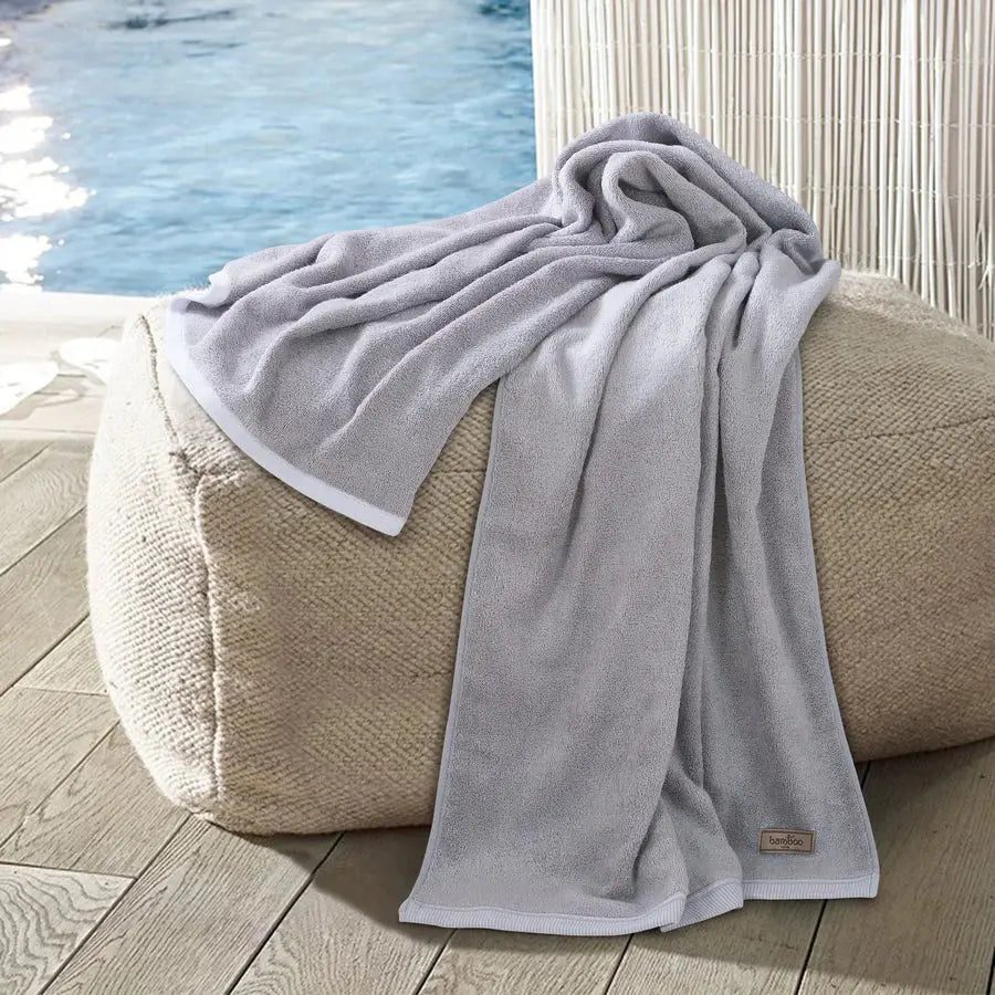 Bamboo Bath Towels - High Absorbent & Super Soft 360 GSM - grahsajja